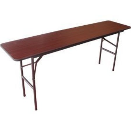 ICEBERG Interion Folding Wood Seminar Table, 72W x 18D, Mahogany 67266
